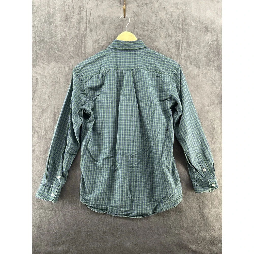 Ralph Lauren Boys XL 20 Green Blue Plaid Button Down Shirt 100% Cotton